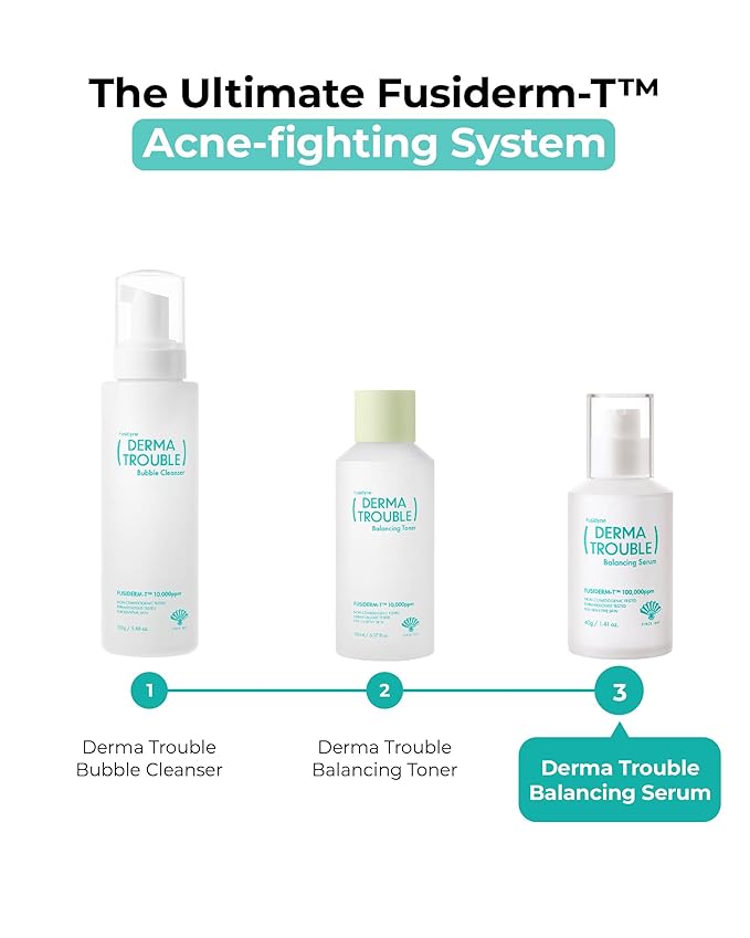 Derma Trouble Balancing Serum 1.4 oz – Lightweight Face Serum for Oil Moisture Balance, pH Care, Daily Hydration for Sensitive Skin