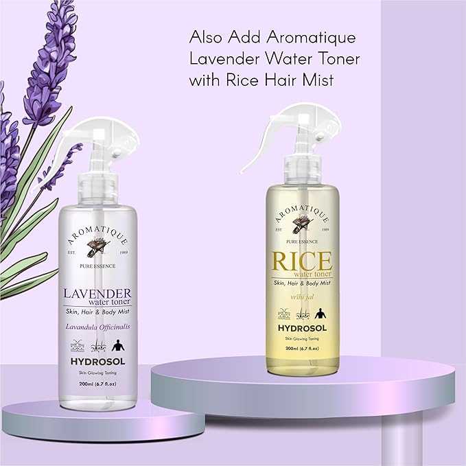 Aromatique Lavender Water Toner/Mist Spray/Hydrosol for Soothing Skin & Hair Hydration Solution - Balances, Refines & Enhances - Gentle for All Types - Daily Use