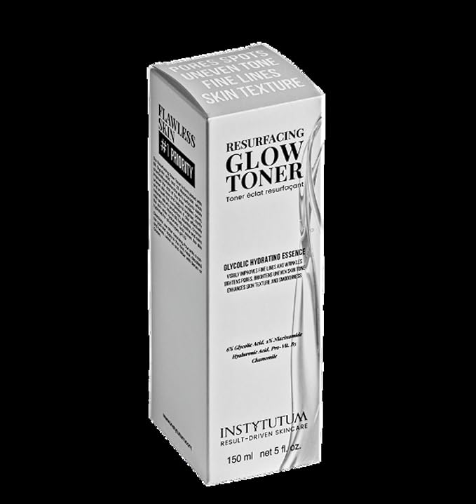 Instytutum Resurfacing Glow Toner 5.1 oz / 150 ml – Glycolic Hydrating Essence with 6% Glycolic Acid, 2% Niacinamide, Hyaluronic Acid & Chamomile – Brightening Exfoliating Toner for Radiant Skin