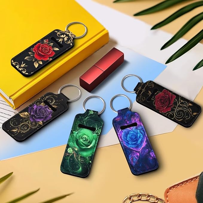 Pensura Chapstick Holder Keychain Fashion 5 Pcs Car Keychain Holder Portable Chapstick Holder Keep from Scratched and Dust