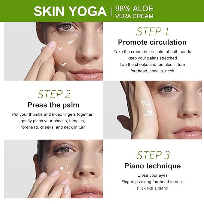 Aloe Vera Face Cream Moisturizer, Moisturizing Cream with 98% Organic Natural Aloe Vera, Long Lasting Deep Moisturize, Soothing & Nourish Dry Skin, Lightweight & Non-Greasy Formula
