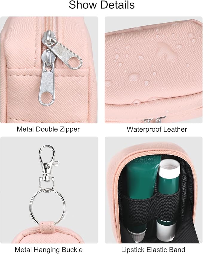 Chapstick Holder Bag Small Lip Balm Sleeve Pouch Lipstick Portable Storage Bag Lip Gloss Case With Hook Accessories