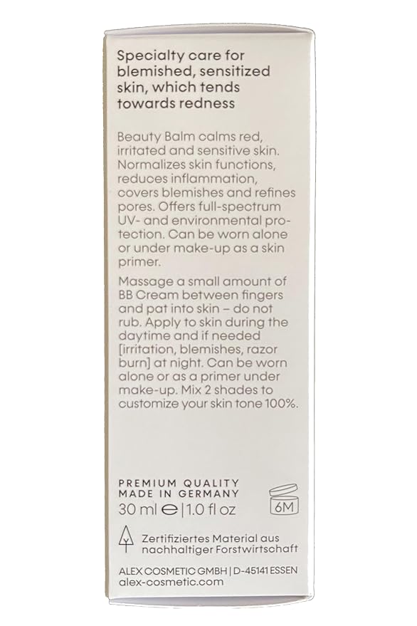 Alex Cosmetic BB Cream Medium Tone Coverage Minimize Pores Skin Cover Skin Tube 30ml