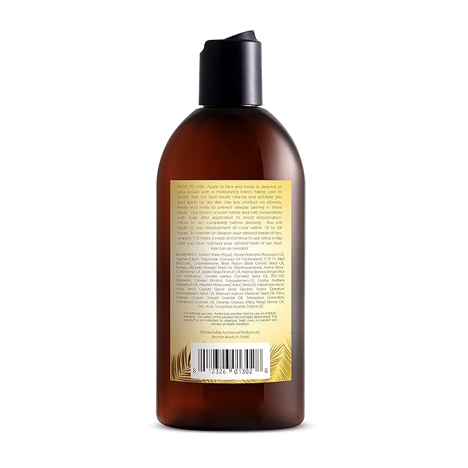 Sunless Tanning Lotion - Light to Medium tones | Indoor Self- Tanner | Body Tanning Lotion | Sun- Kissed Glow| Bronzer Lotion For All Skin Types |Just Nutritive | 8 Oz