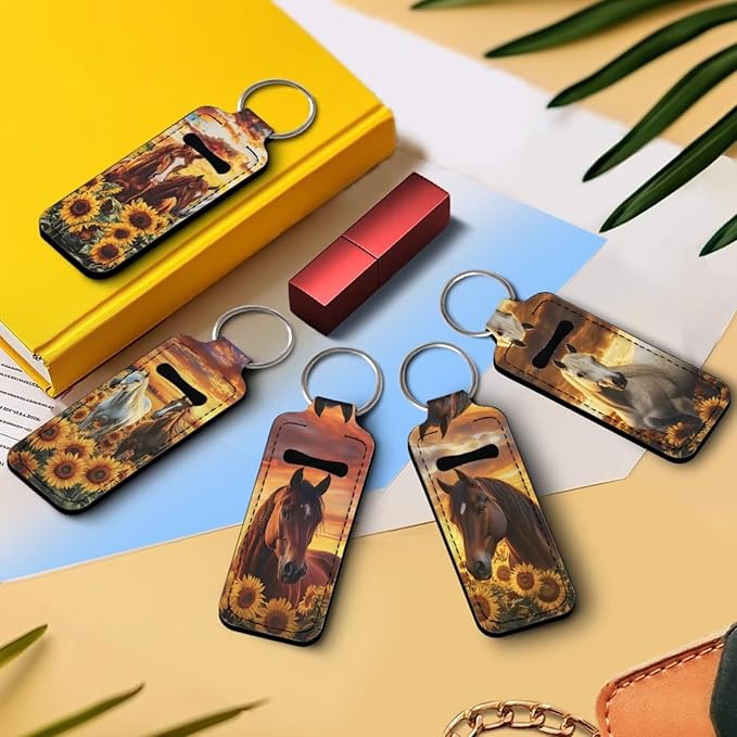 Pensura Chapstick Holder Keychain Fashion 5 Pcs Car Keychain Holder Portable Chapstick Holder Keep from Scratched and Dust