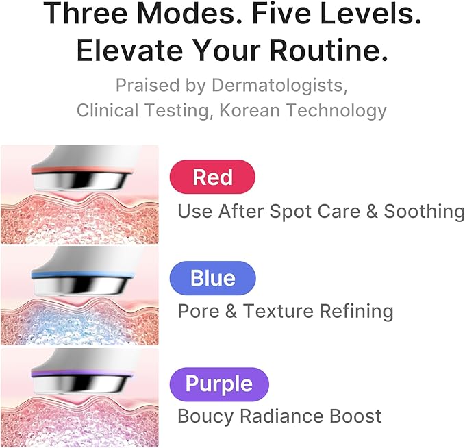 medicube Mini Booster Pro Plus | Facial Device for Radiant, Calming, and Bouncy-Looking Skin | Red, Blue, Purple 3-Mode | Portable Korean Skincare Device, At Home Care | Pink