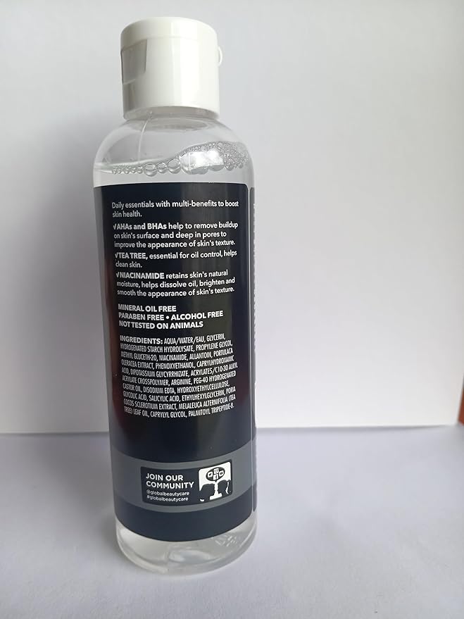 Power Toner with AHA, BHA, Tea Tree & Niacinamide, 3-i
