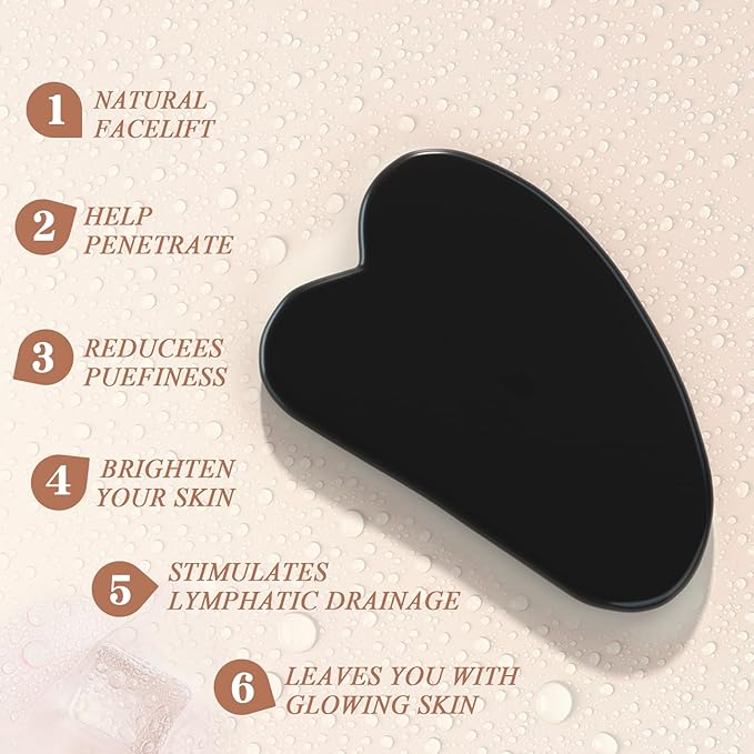 Jade Roller Gua Sha Set Facial Massager for Skincare