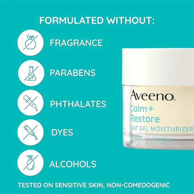Aveeno Skin-care Superstars Gift Set with Calm + Restore Oat Gel Facial Moisturizer, Daily Moisturizing Body Oil Mist, & Therapeutic Shave Gel for Smooth Skin, 3 items