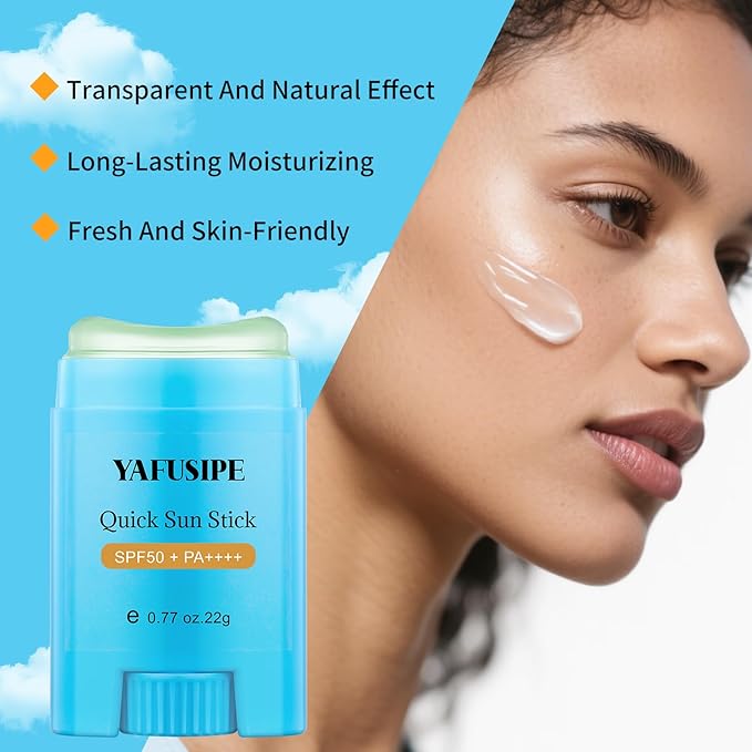 Quick Sunstick Protection Bar SPF50+, Face Sunscreen Stick, SPF Stick Sunblock for Face Body Women Men, Sun Cream 50 With Centella Travel Beach Sport Essentials for All Skin Types 0.77oz/22g