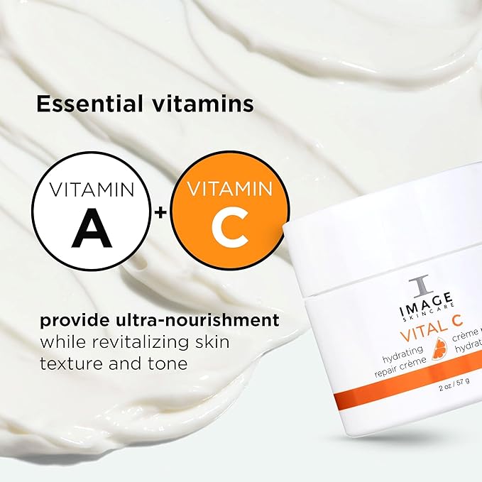 IMAGE Skincare,VITAL C Hydrating Repair Crème,Face Night Cream Moisturizer with Hyaluronic Acid,for Dry Skin,Full-Size,2 fl oz,(Pack of 2)
