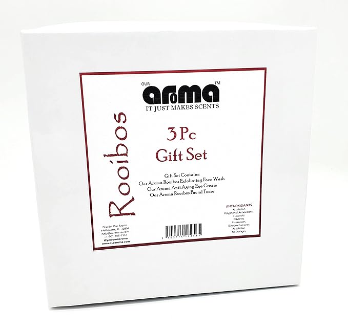 Our Aroma Rooibos Skincare Collection - Gift Set with Facial Wash, Toner and Eye Cream - Get Your Natural Glow