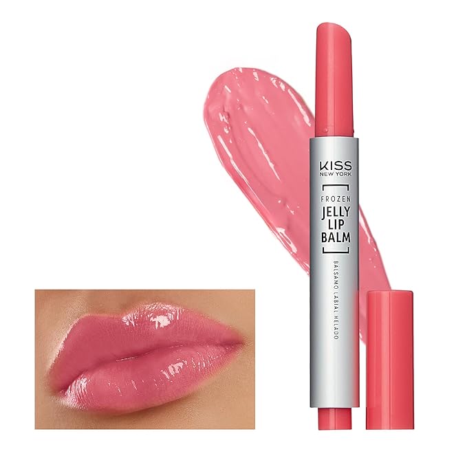KISS NEW YORK Frozen Jelly Lip Balm Pen, High Shine Lip Gloss for Sheer Tint, Hydrating Melting Lipstick With Hyaluronic Acid, Cooling Effect With Menthol, Non-Sticky & Long Lasting (Soft Pink)