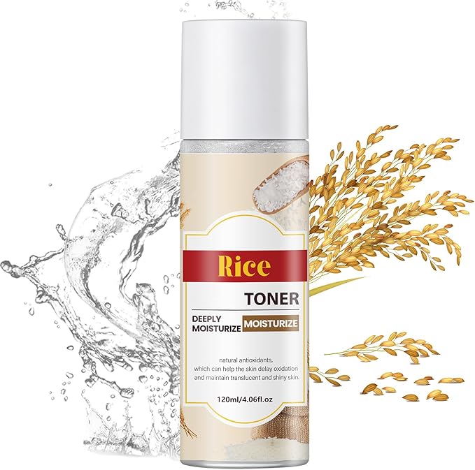 Rice Toner, Hydrating Toner for Face, Facial Toner for Women, Moisturizing, Nourishing, Skin Care for All Skin Types, 4.06fl.oz/120ml