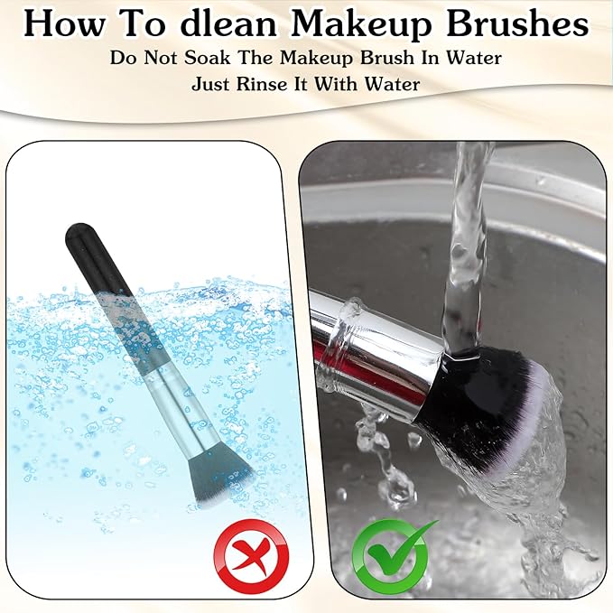 16 Pcs Flat Top Foundation Brush Face Blush Makeup Brush for Liquid, Cream, Powder, Blending, Buffing, Stippling Face Makeup Tools