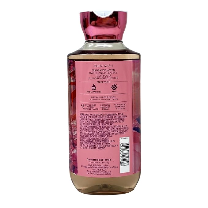Bath & Body Works Costa Rica Pink Pinapple Sunrise Deluxe Gift Set - Body Cream, Fragrance Mist, Body Wash and Body Lotion - with a Wild Jasmine Bar Soap - Full Size