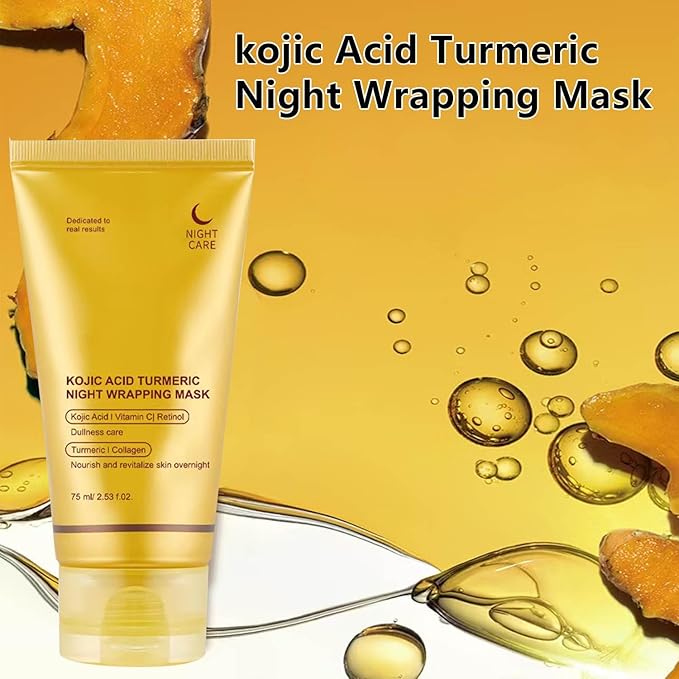kojic Acid Turmeric Night Wrapping Hydration Mask Brightens & Defends Against Skin, Improves Skin Texture Glowing Skin