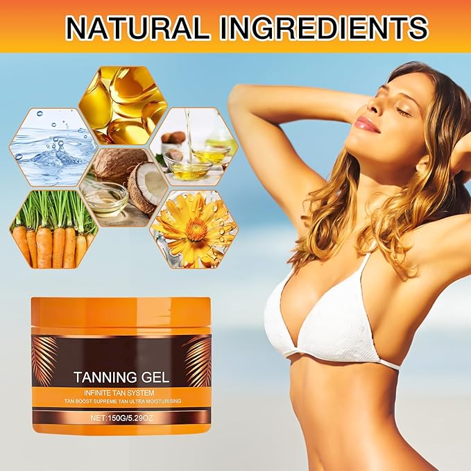 Luxury Intensive Tanning Gel, Beauty Tanning lotion, Natural Tanning Accelerator Cream Gel Tan Skin, Instant Tanning Cream For Sunbeds & Outdoor Sun
