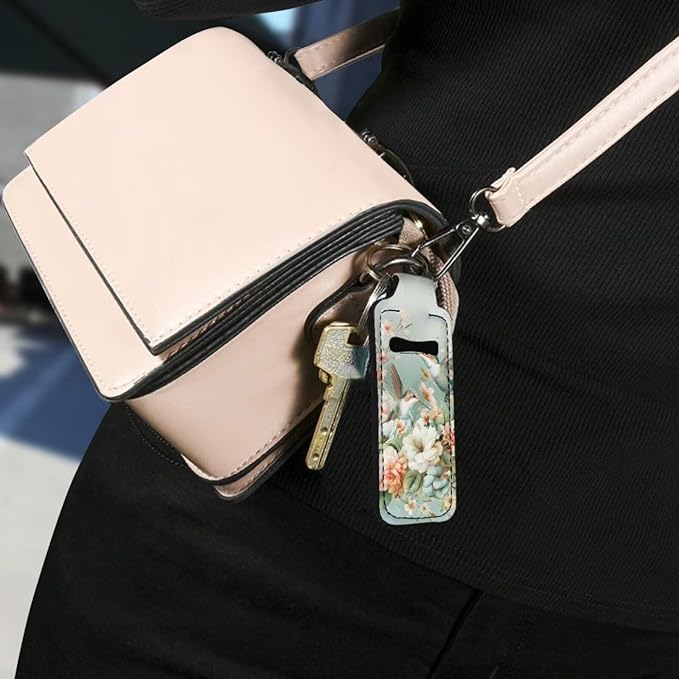 Pensura Chapstick Holder Keychain Fashion 5 Pcs Car Keychain Holder Portable Chapstick Holder Keep from Scratched and Dust