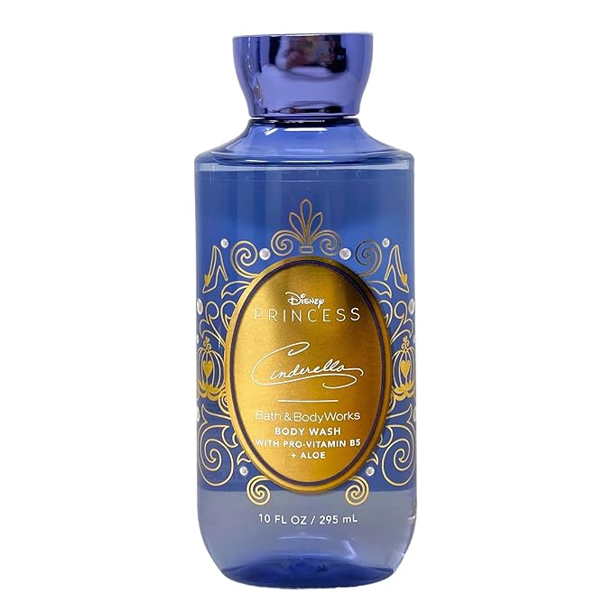 Bath & Body Works Limited Edition Princess Collection Cinderella 4 Piece Value Pack - 2 Body Creams and 2 Body Washes - with a Creamy Rose Bar Soap - Full Size