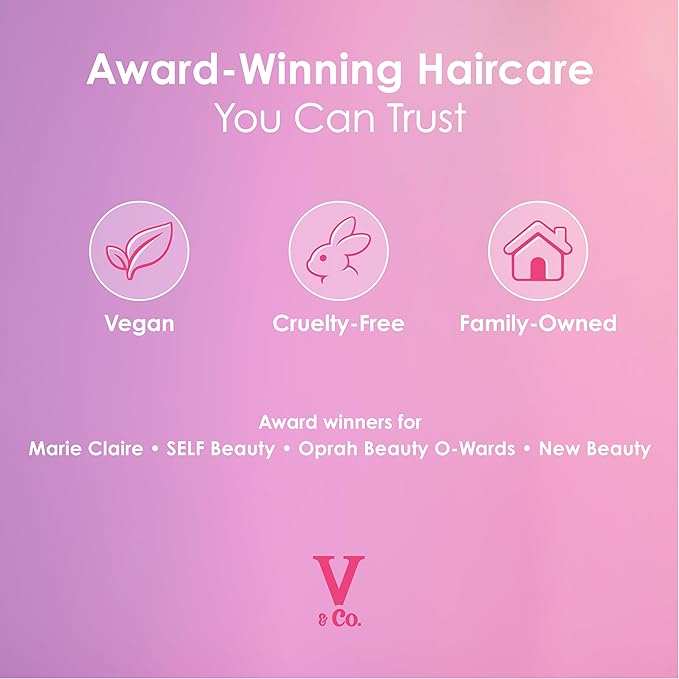 V&Co. Curly Pop Curl Defining Shampoo – Sulfate Free & Paraben Free Moisturizing Hair Care with Peptides, Amino Acids & Jojoba Oil for Hydration, Frizz Control & Healthy Curls – 12 fl oz
