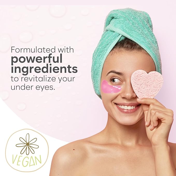 Rose Under Eye Patches (30 Pairs) - Under Eye Mask for Appearance of Dark Circles - For Puffy Eyes Smoothing - Skincare Mask