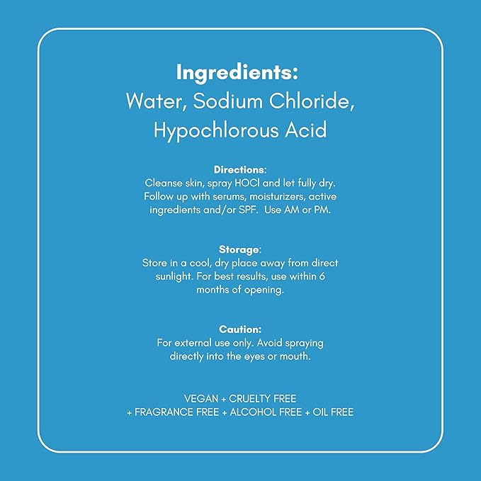 Hypochlorous Acid Spray – Dermatologist Tested HOCl Facial Cleanser for Sensitive, Acne-Prone & Irritated Skin – Soothes Redness, Eczema, Rashes & Itching – Skin Repair Spray, 2oz + 2oz, Honeydew Labs