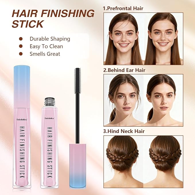 Seiolieliou 4-in-1 Hair Styling Cream Set, Hair Finishing Stick, Hair Wax Stick, Boar Bristle Brush & 3 Combs Set | All-in-One Professional Hair Styling Kit for Frizz Control, Shine & Hold
