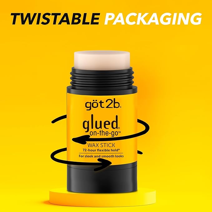 got2b glued on-the-go wax stick, 1.8oz, sleek and slick styles, style your hair without the crunch, helps control frizz