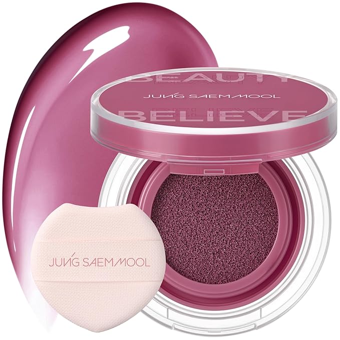 JUNG SAEM MOOL Artist Cushion Blush | Easy to Blend with Puff, Buildable Liquid Blush for Cheeks with a Natural & Dewy Finish, Korean Makeup (Dewy | Plop Berry)