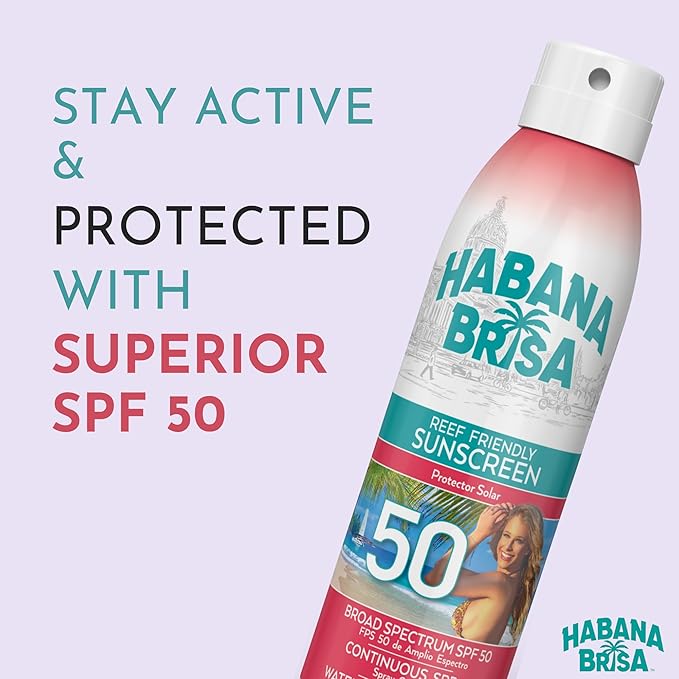 Reef Friendly Sunscreen Spray – Water-Resistant, Broad Spectrum, No Oxybenzone or Octinoxate, 360° Spray, 6 FL OZ (SPF 30, SPF 50, SPF 70) (6 Fl Oz (Pack of 1), 50, Sun Protection Factor (SPF))