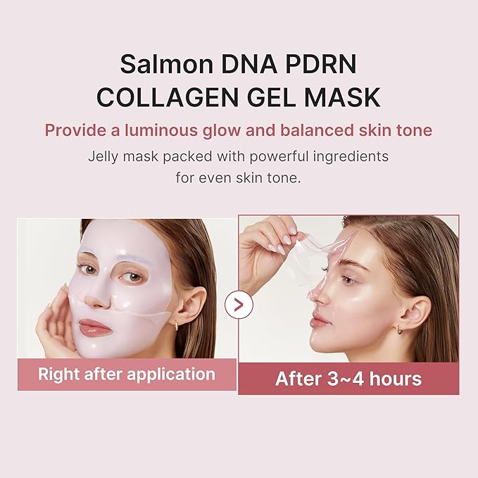 medicube Pink PDRN Day & Night Gel Duo: Salmon DNA PDRN pink collagen jelly gel mask (4ea) and Collagen Jelly Pad
