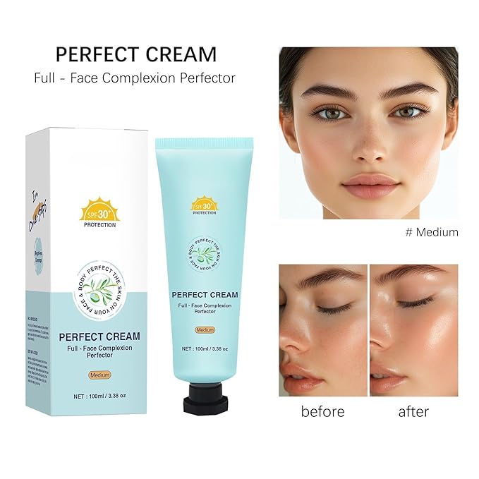 Tinted Sunscreen for Face SPF30+ 100ml Each - Full - Face Complexion Perfector - Sweat - Proof & Moisturizing (Medium)
