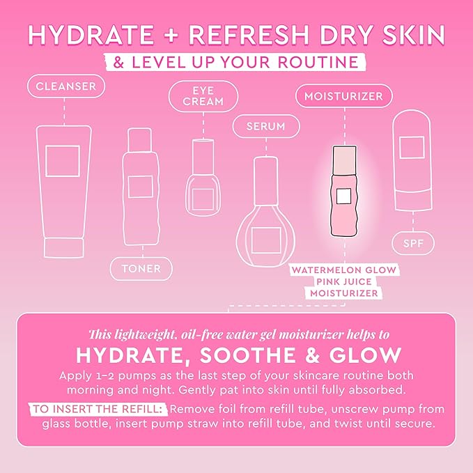 Glow Recipe Watermelon Glow PHA + BHA Facial Toner & Pore Minimizer with Hyaluronic Acid (150 ml) + Watermelon Glow Pink Juice Hydrating Face Moisturizer (50 ml)