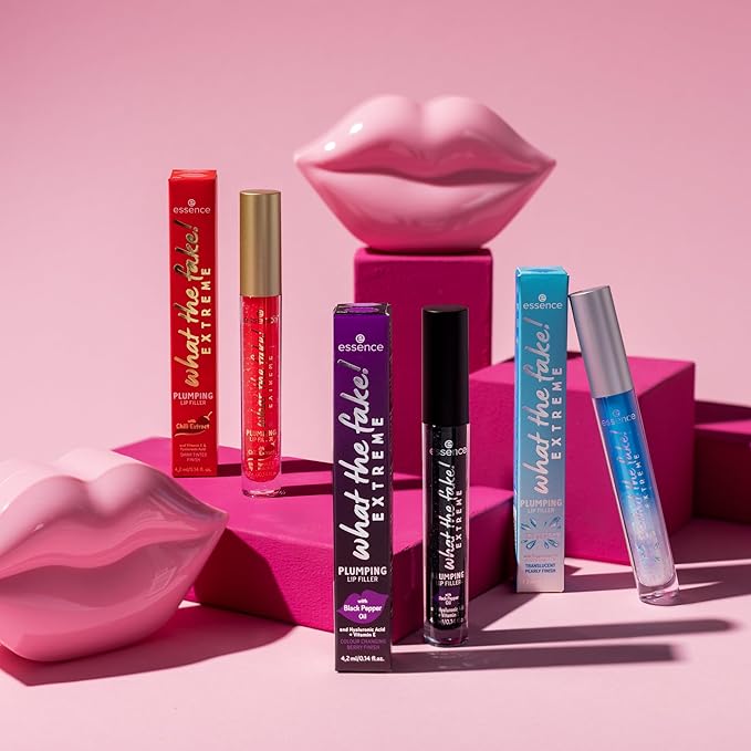 essence | What the Fake! Plumping Lip Filler | Chili Oil Extract Infused for Plump Lips | pH-Reactive Tint | Vegan, Cruelty Free & Gluten Free (03 | Oh My Chili)