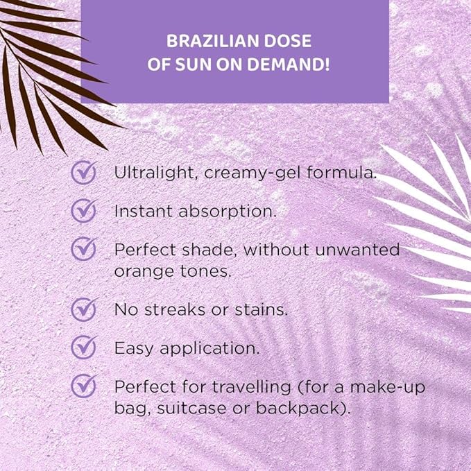 Eveline Cosmetics Brazilian Body Firming Self-Tanning Gel-Balm with Erythrulose, DHA & Vitamin E - Vegan Formula for Natural Radiant Tan & Hydrated Skin