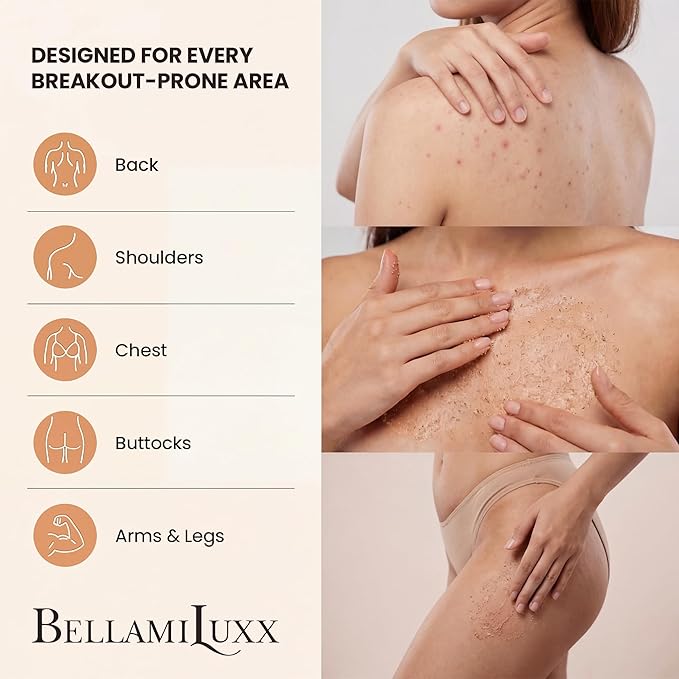 Fungal Acne Care 2-Step Routine: Helps with Bumps, Clusters, Itch & Redness – Body Acne Scrub + Lightweight Anti-Fungal Face & Body Lotion for Fungal Skin with Natural Actives
