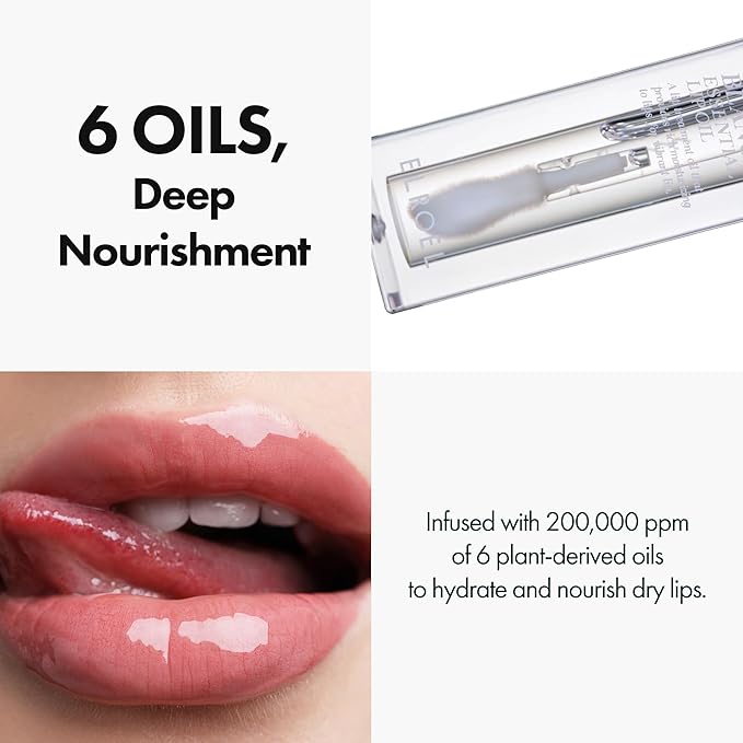Blanc Essential Lip Oil - 50HR Moisturizing & Hydrating Korean Lip Gloss Makeup with 6 Botanical Extracts - Lightweight, Non-Sticky Clear Essence Overnight Repair 0.15 fl oz (#02 Raspberry)