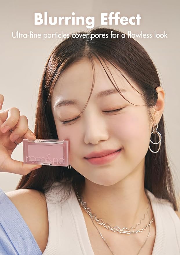 rom&nd BETTER THAN CHEEK S02 LYCHEE CHIP - Soft Nude Blurring Matte Blush for Natural Radiant Flush & All-Day Wear