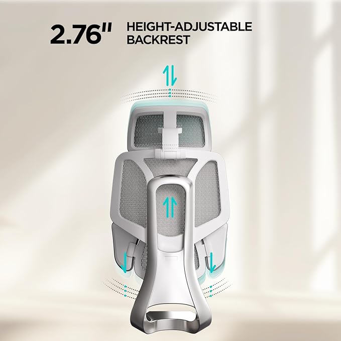 Hbada E3 Air Ergonomic Office Chair, Big and Tall Office Chair - with 3-Zone Dynamic Lumbar Support, 3D Adjustable Headrest, 4D Adjustable Armrests, Swivel, Grey(with Footrest)