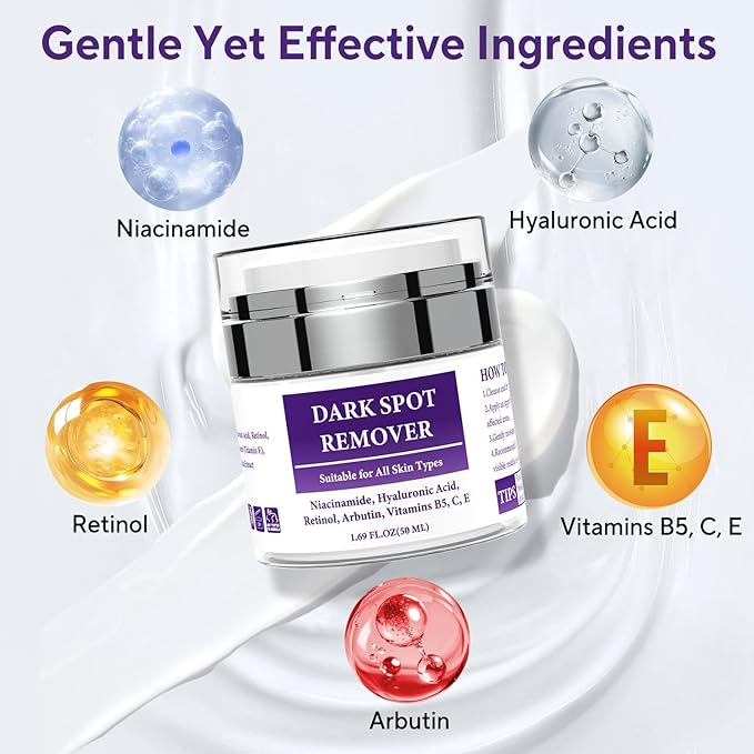 Dark Spot Remover for Face & Body, Advanced Corrector Cream with Niacinamide, Retinol, Arbutin, Hyaluronic Acid & Vitamins B5 C E, Fade Age Spots, Sun Spots, Freckles (1.69 Fl Oz)