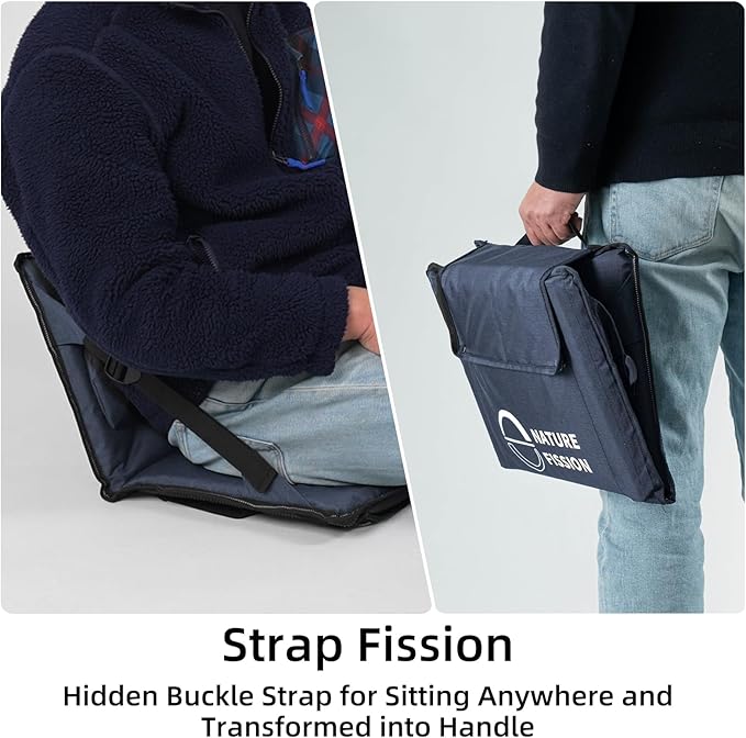 Stadium Seat with Back and Lumbar Support and Padded Cushion Foldable and Portable Perfect for Bleacher Chair in Sports Events and Camping Lawn Use