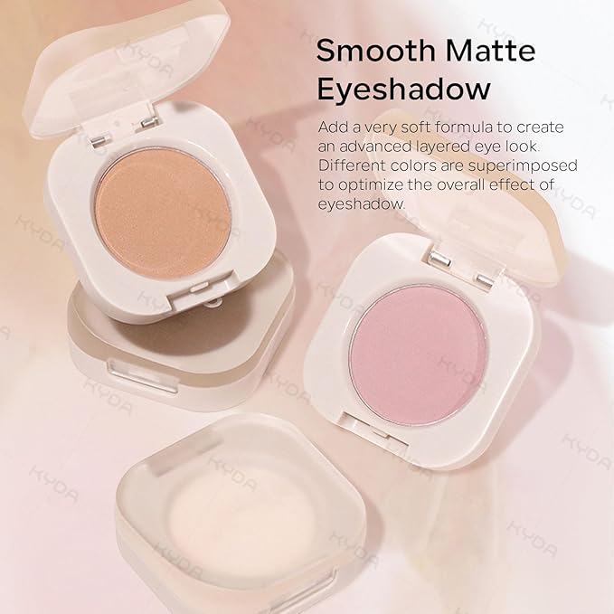 KYDA Nude Rosy Brown Matte Eyeshadow Single, Matte Brown Eyeshadow for Eyes and Brows, Ultra-fine Lightweight, Crease-proof High Pigmented Formula, Netural Mini Eyes Makeup, Cinnamon Tea