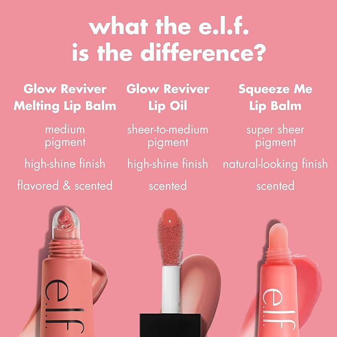 e.l.f. Glow Reviver Melting Lip Balm,Hydrating Tinted Lip Balm For A Glossy Finish & Soft,Supple Lips,Vegan & Cruelty-Free,Yummy Gummy,(Pack of 2)