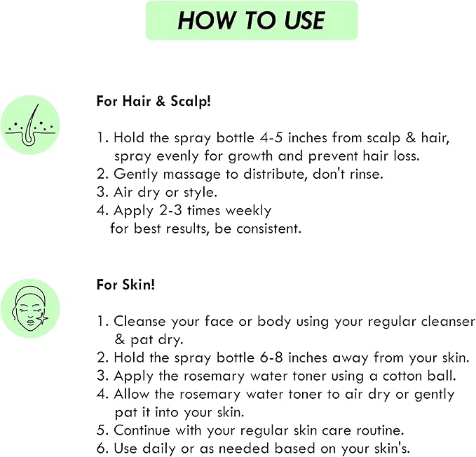 Aromatique Rosemary Water for Hair Growth,Hydrosol/Toner/Mist for Skin Brightening 600ml