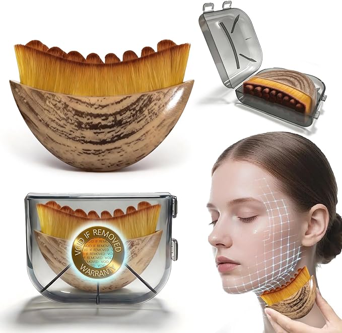 New Lymphatic Contour Face Brush,Dry Brush for Lymphatic Drainage,Soft Facial Brush for Sculpting，Anti-Puffiness, Detox & Lift, Improves Skin Glow,Cellulite for Neck, Jawline