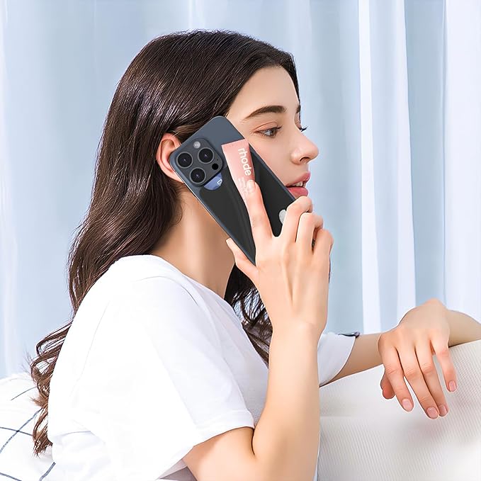 DOB SECHS Silicone Lip Holder with Card Holder Compatible with Summer Fridays, Tower 28, Laneige Lipstick Lip Glaze Phone Case Back Stick On Holder for iPhone and Android Smartphones, Black