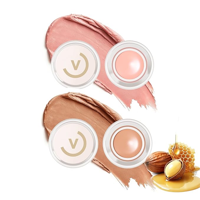 2Pcs Full Coverage Makeup Set: Under Eye Color Corrector & Long-Lasting Brightener for Dark Circles, Creamy Concealer to Even Skin Tone & Minimize Pores, Light Rose & Warm Nude