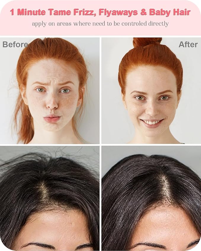 4-In-1 Styling Cream, Hair Styling Cream for Slick Back, Anti Frizz Hair Products for Smooth & Soft, Add Shine Curl Defining, Non-greasy for Curly, Frizzy, Dry, Travel Size