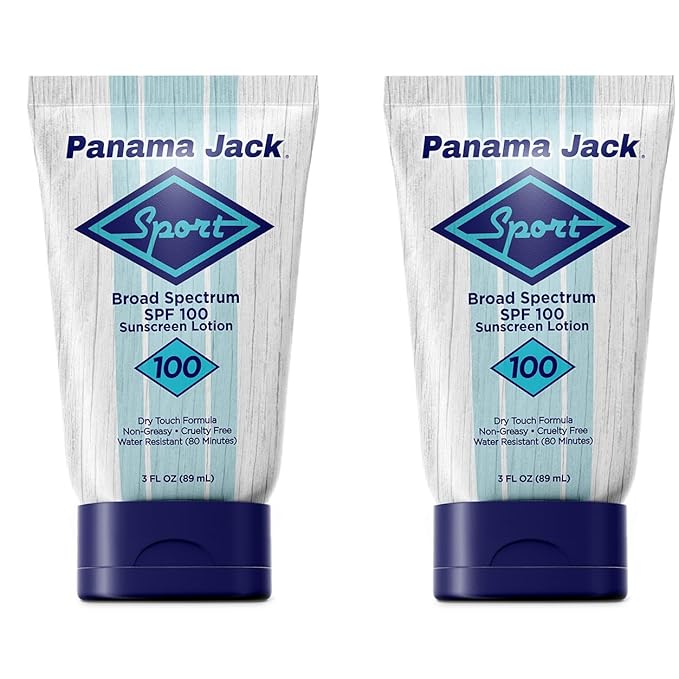 Panama Jack Sport Sunscreen Lotion - SPF 100, Broad Spectrum UVA/UVB Protection, Non-Greasy, PABA, Paraben, Gluten & Cruelty Free, 3 FL OZ (Pack of 1)
